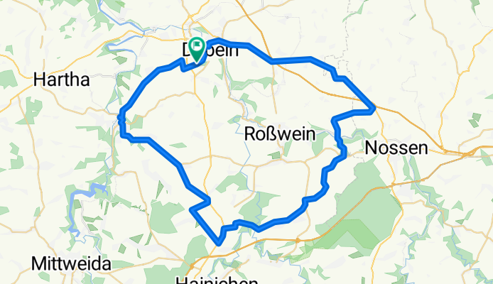 Döbeln-Waldheim-Greifendorf-Arnsdorf-Berbersdorf-Marbach-Gleisberg-Choren-Döbeln