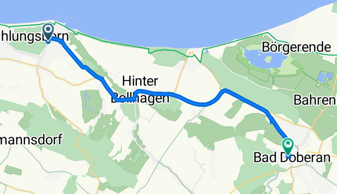 Strandstraße 12, Kühlungsborn nach Am Markt 16, Bad Doberan