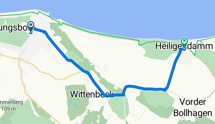Strandstraße 12, Kühlungsborn nach Kühlungsborner Straße 4, Bad Doberan