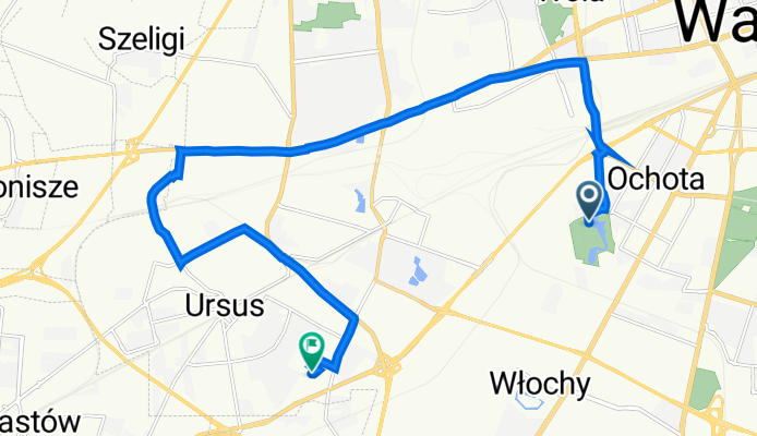 Drawska 24, Warszawa do Gen Felicjana Sławoja Składkowskiego 4, Warszawa