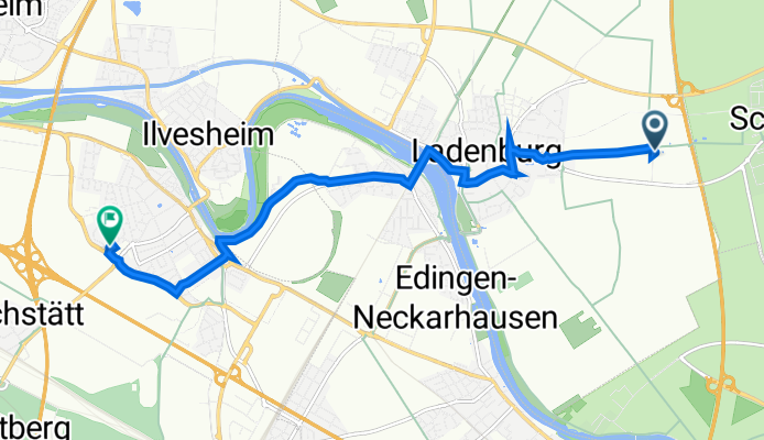 Schriesheimer Fußweg 7, Ladenburg nach Kaiserstuhlring 35, Mannheim