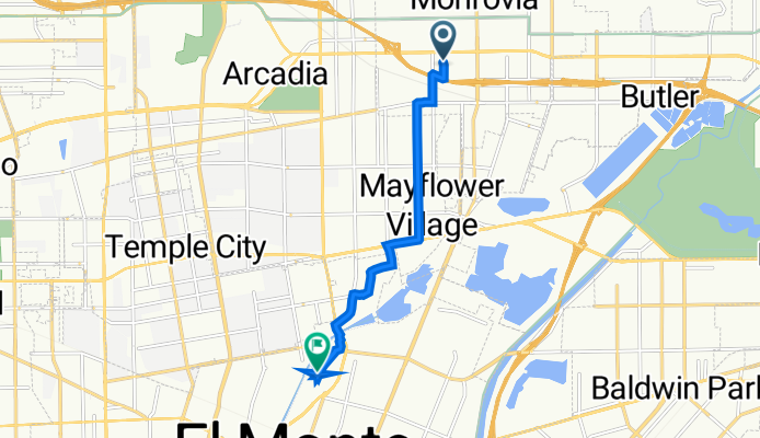 1219 S Alta Vista Ave, Monrovia to 4500 Riverview Ave, El Monte