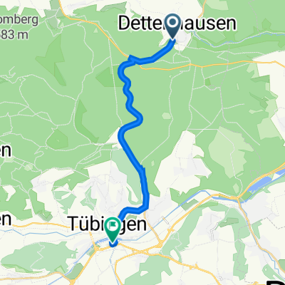 Tübinger Straße 66, Dettenhausen nach Europaplatz 9, Tübingen