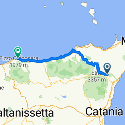 Via Avvocato Rosario Cimino 82–98, Castiglione di Sicilia nach Via Roma 116, Cefalù