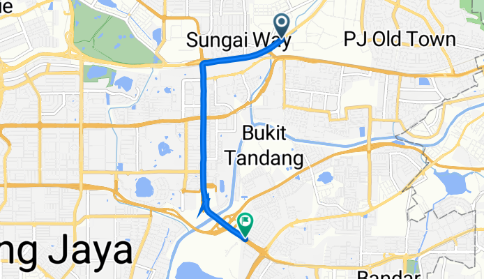 Jalan Tandang 12, Petaling Jaya to Jalan Merpati 1, Puchong