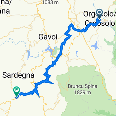 Orgosolo to Sorgono route fastest