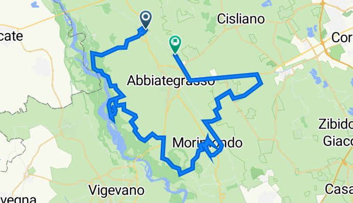 Da Via Giuseppe Mazzini 2, Robecco Sul Naviglio a Via Poscallone snc, Abbiategrasso