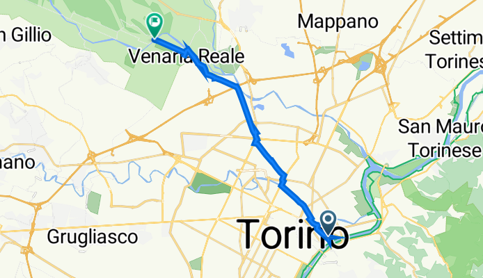 Via Eusebio Bava 35C, Turin to Viale Carlo Emanuele II 202–204, Venaria Reale