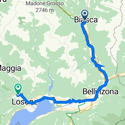 Via Case Sulgoni 18, Biasca nach Via Gerbie 1–27, Tegna
