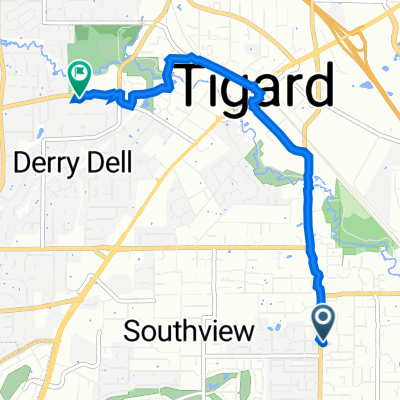 15000 SW Hall Blvd, Tigard to 11100 SW Walnut St, Tigard