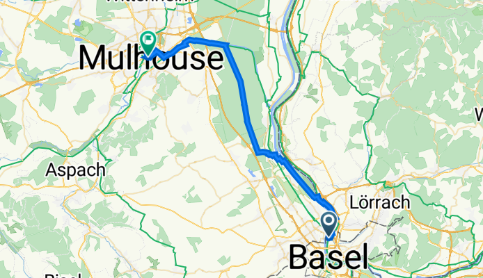 De Altrheinweg 94, Basel a Rue des Orphelins 37, Mulhouse