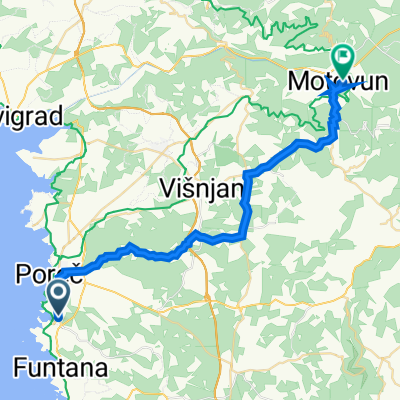 Državna Cesta 75, Poreč nach Ulica Gradiziol 54, Motovun