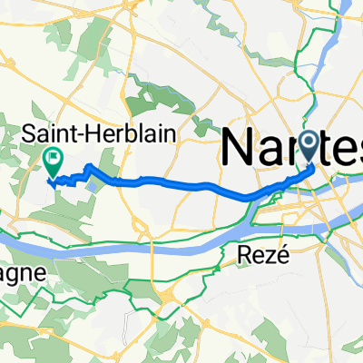 Rue de l'Émery, Nantes à 1 Place de la Paix, Saint-Herblain