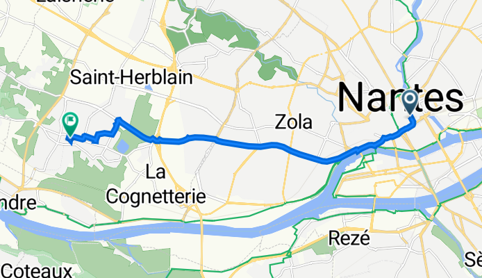 Rue de l'Émery, Nantes à 1 Place de la Paix, Saint-Herblain