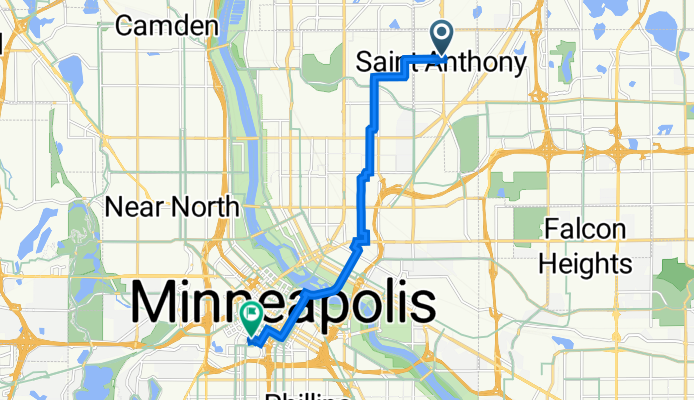 3404 Silver Lake Rd NE, St. Anthony to 1201 S Marquette Ave, Minneapolis