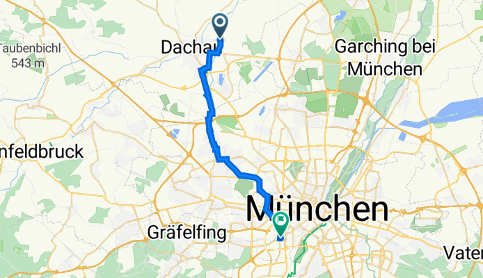 Pater-Roth-Straße 1, Дахау до Daxenbergerstraße 7, Мюнхен