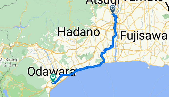 国道129号, 厚木市 to 城山1丁目1-15, 小田原市