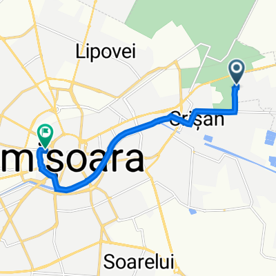 Strada Pădurea Verde, Ghiroda to Strada Coriolan Brediceanu, Timișoara