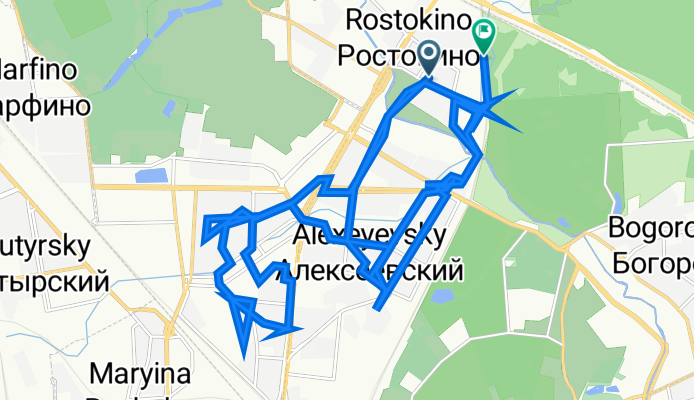 От улица Бажова 8, Москва до Будайская улица 2с13, Москва