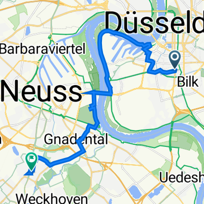 Friedrichstraße 145, Düsseldorf nach Bergheimer Straße 497, Neuss