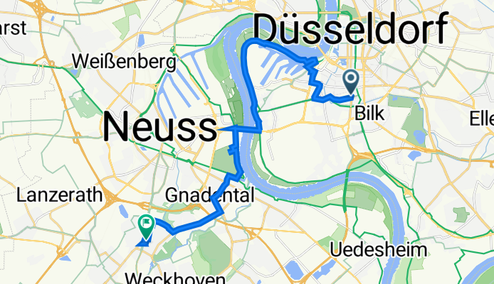 Friedrichstraße 145, Düsseldorf nach Bergheimer Straße 497, Neuss