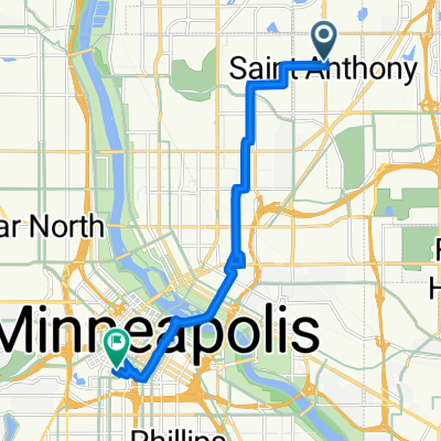3408 Silver Lake Rd NE, St. Anthony to 1201 S Marquette Ave, Minneapolis