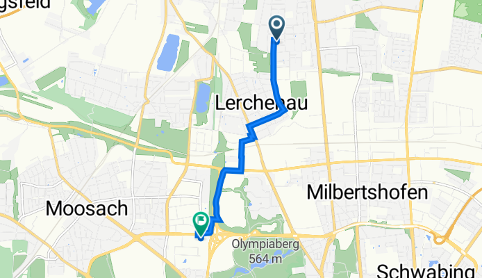 Glockenbecherstraße 41, München nach Georg-Brauchle-Ring 25, München