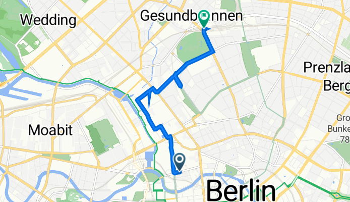 Reinhardtstraße 29C, Berlin nach Badstraße 1-3, Berlin