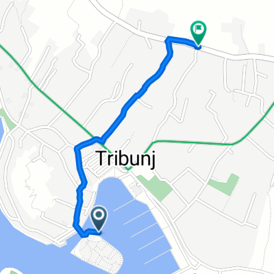 43.754° N 15.745° W to Ulica križine 18, Tribunj