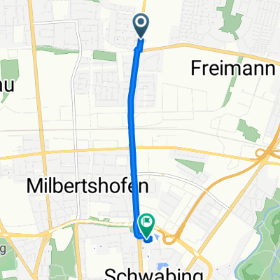 Ingolstädter Straße 164, München nach Leopoldstraße 206, München