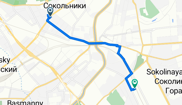 От Метро Сокольники, Москва до улица Боровая 3 корпус 1, Москва