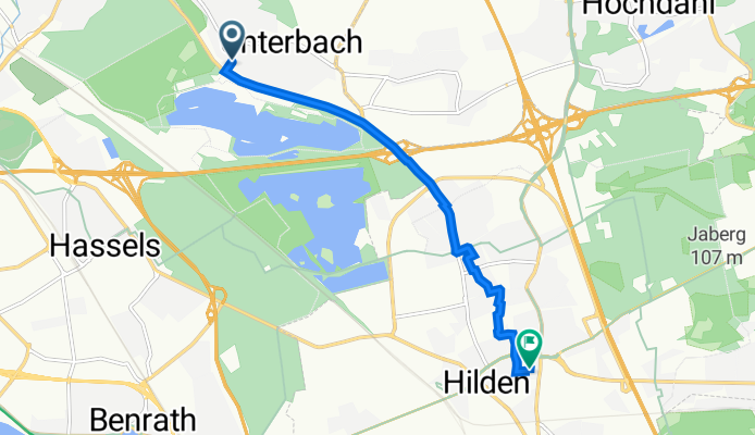 Kleiner Torfbruch 2A, Düsseldorf to Mittelstraße 22, Hilden