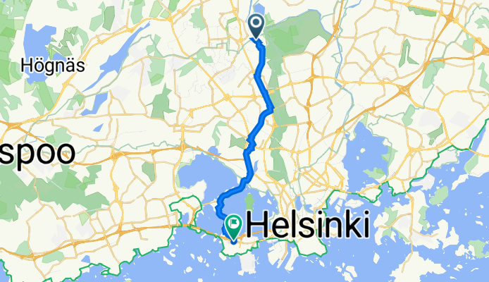 Taidemaalarinkatu 10, Helsinki to Lauttasaarenmäki 8, Helsinki
