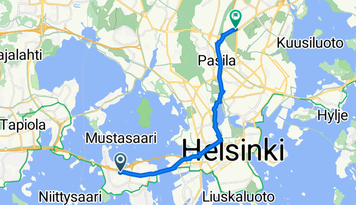Lauttasaarenmäki 8, Helsinki to Mäkelänkatu 78-82, Helsinki