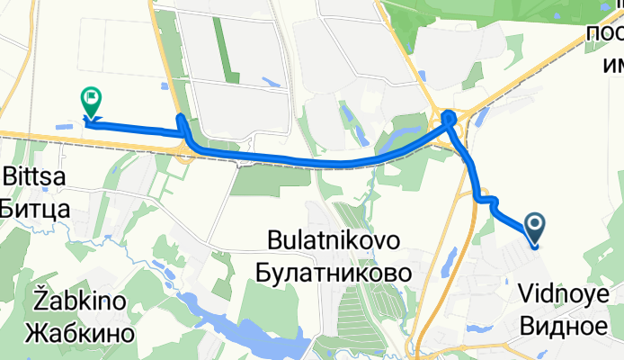 От Сиреневая улица 61, Тарычево до Москва