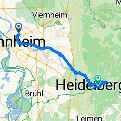 Ulmenweg 55, Mannheim nach Schlosshof 1, Heidelberg