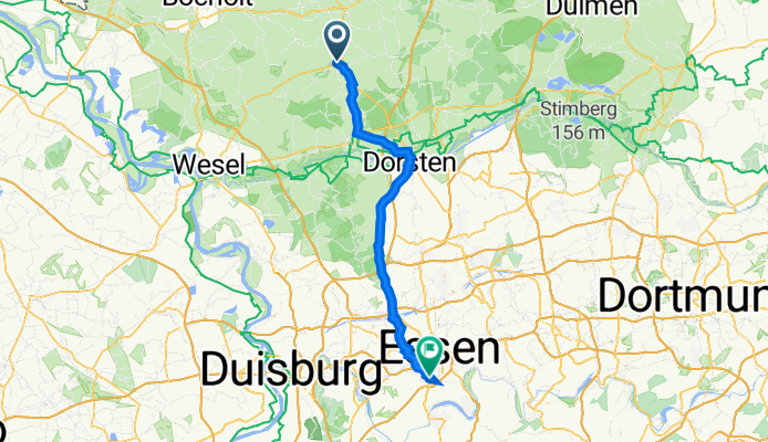 Borkener Straße 5, Raesfeld nach Messeplatz 3, Essen