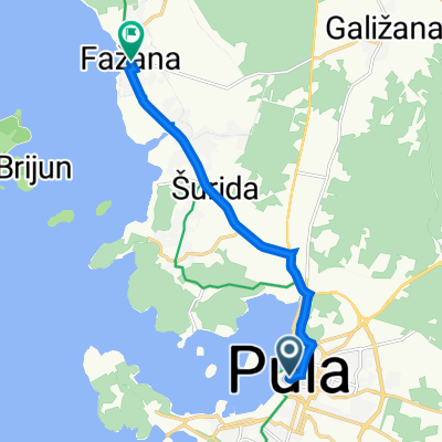 Gradinski uspon 10, Pula to Ulica Vladimira Nazora 18, Fažana