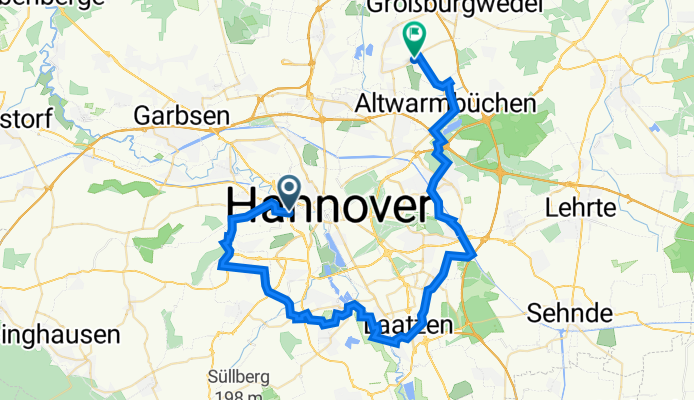 Fröbelstraße 15, Hannover nach Dorfstraße 53, Isernhagen