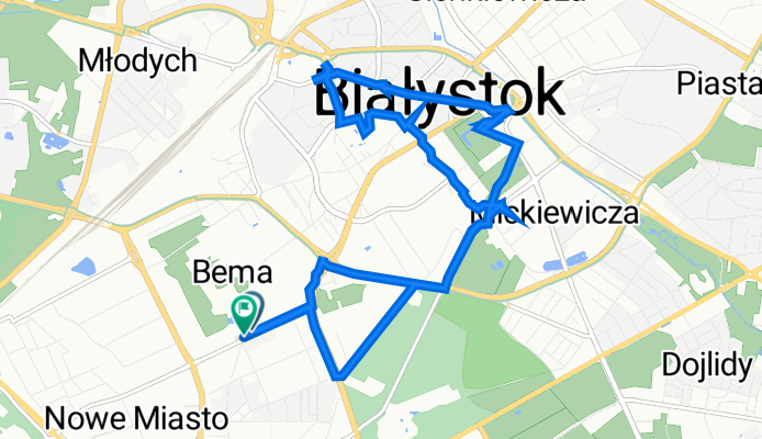 Pogodna 16D, Białystok do Pogodna 16D, Białystok