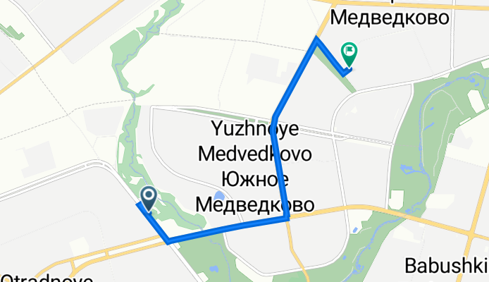 От Юрловский проезд 17Б, Москва до проезд Шокальского 31 корпус 3, Москва