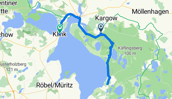 Damerower Straße 3, Kargow nach Hafenstraße 1, Klink