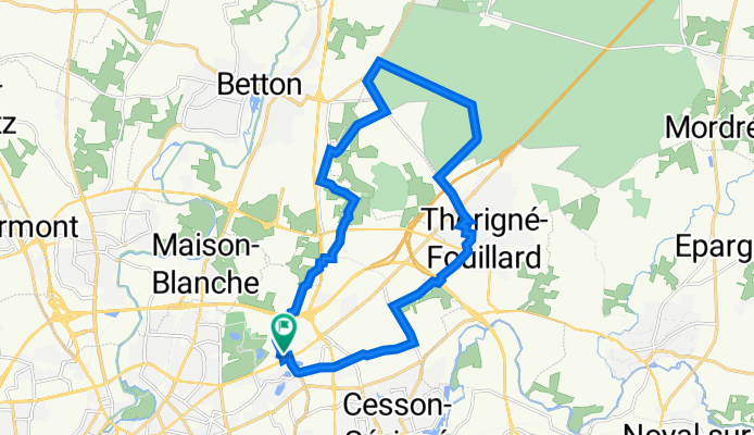 Itinéraire à partir de Chemin de la Guilbonnais 4, Cesson-Sévigné