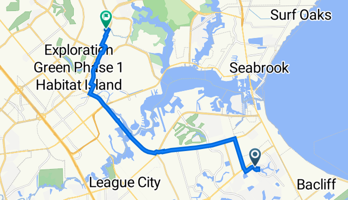 2117 Belcara View, League City to 2929 Bay Area Blvd, Houston