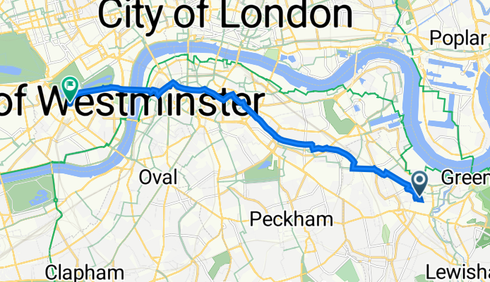2 Tinderbox House, Octavius St, London to 75 Buckingham Palace Road, London