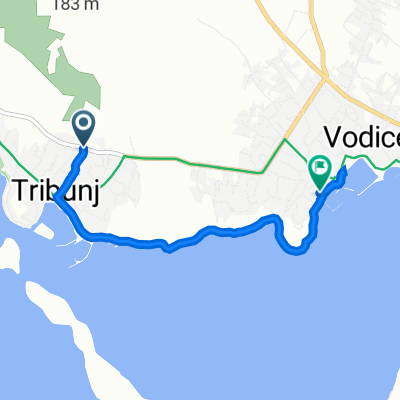 Ulica križine 23, Tribunj to Obala Vladimira Nazora 20A, Vodice