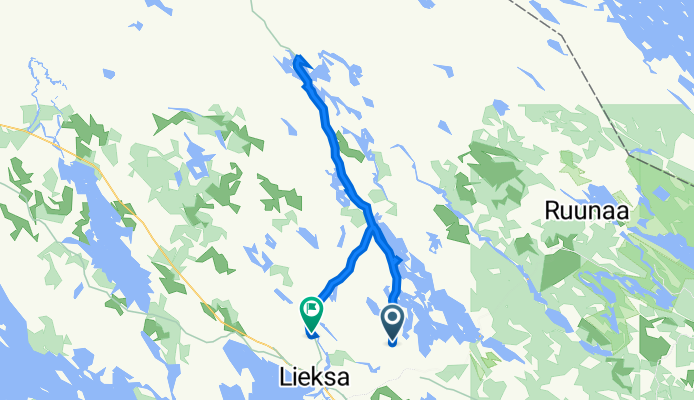 От Löpöntie 13, Lieksa до Kainuuntie 97, Lieksa