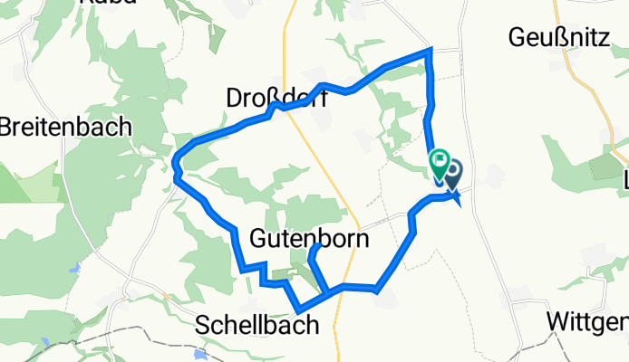 Hauptstraße 32, Schnaudertal nach Kuhndorfer Weg 25, Schnaudertal