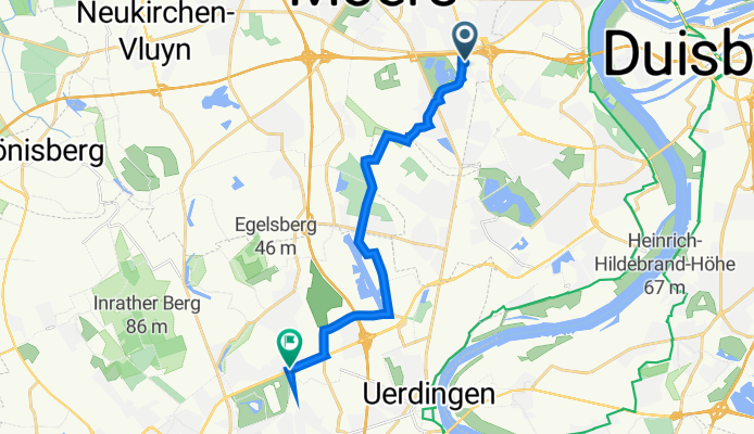 Robertstraße 4, Moers nach Zwingenbergstraße 116, Krefeld