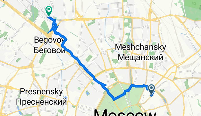 Myasnitskaya Street, 24/7 с8, Moscow to улица Верхняя Масловка, 10 с4, Moscow